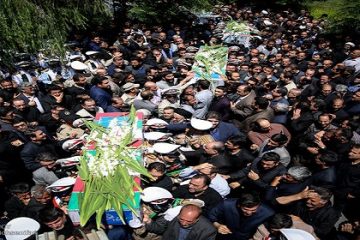 پیکر شهدای حادثه تروریستی تهران تشییع شد