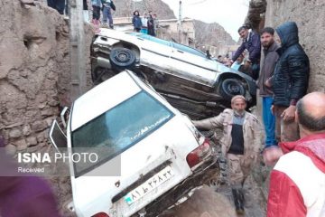 تخریب ۱۰۰ درصدی تعدادی از منازل روستای دیزادیز قوچان در پی سیلاب