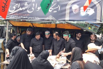 برپایی ایستگاه صلواتی شهرداری نور در روز عاشورا