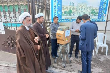 استقرار نیروهای کمیته امداد شهرستان نکا جهت جمع آوری کمک به مردم غزه