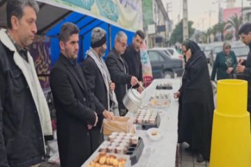 برپایی ایستگاه صلواتی در نیمه شعبان توسط شهرداری نور