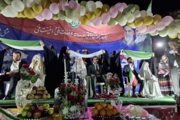 جشن پیوند آسمانی سه زوج جوان در نور/تصاویر